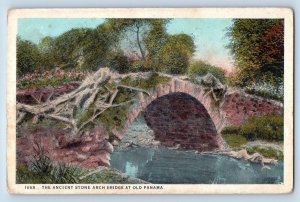 Old Panama Postcard The Ancient Stone Arch Bridge c1930's Unposted vintage