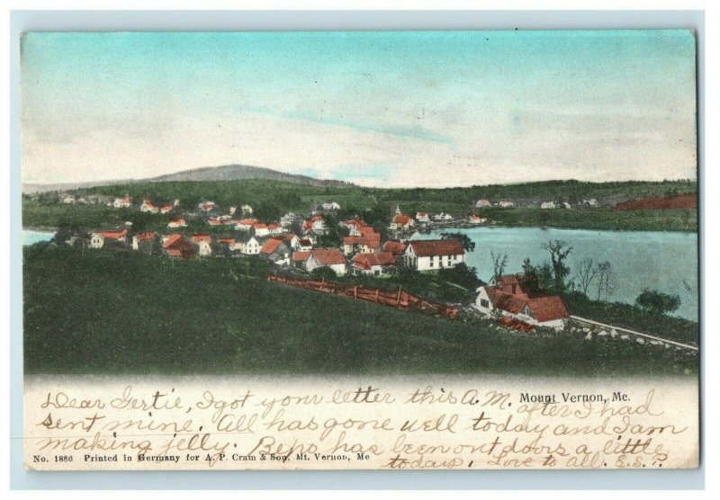 C. 1907 Birds Eye View. Mount Vernon, Me. Postcard F81