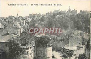 Old Postcard Fougeres La Porte Notre Dame and the Upper Town