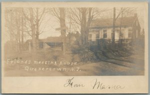 QUAKERTOWN NJ FRIENDS MEETING HOUSE ANTIQUE REAL PHOTO POSTCARD RPPC