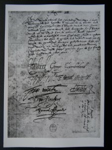 Historical Document SPANISH ARMADA Eng Commanders Signitures RPPC British Museum