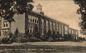 Bayport Long Island New York NY High School Vintage Postcard