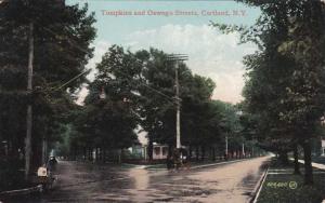 Horse and Carriage at Tompkins and Oswego Streets - Cortland NY, New York - DB