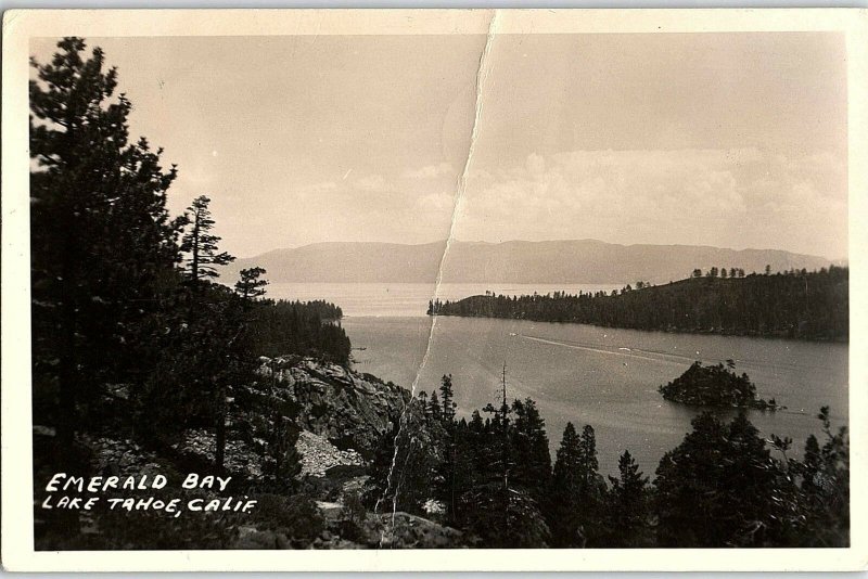 Vintage RPPC Emerald Bay, Lake Tahoe, Cal. Postcard P128 