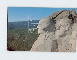 Postcard Mt. Rushmore National Monument Black Hills Keystone South Dakota USA