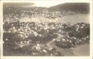 Boothbay Harbor Maine ME Air View Real Photo Vintage Postcard