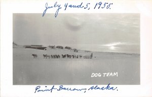 G86/ Point Barrow Alaska RPPC Postcard c1955 Dog Sled Team