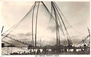 br104344 net drying marina lagos  africa real photo nigeria