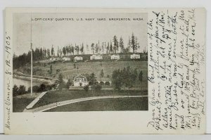 Bremerton Washington Officer's Quarters U.S. Navy Yard c1905 Postcard O5