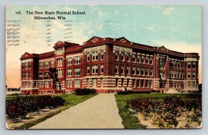 The New State Normal School Milwaukee Wisconsin Vintage Posted 1913 Postcard