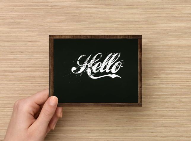 Set of 6  Postcards Blackboard Greetings - Hello - Simple Expressions