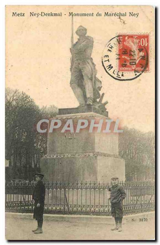 Old postcard Metz Ney Denkmal Monument Marechal Ney