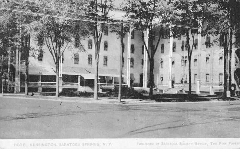 Saratoga Springs New York birds eye view Hotel Kensington antique pc Y11117