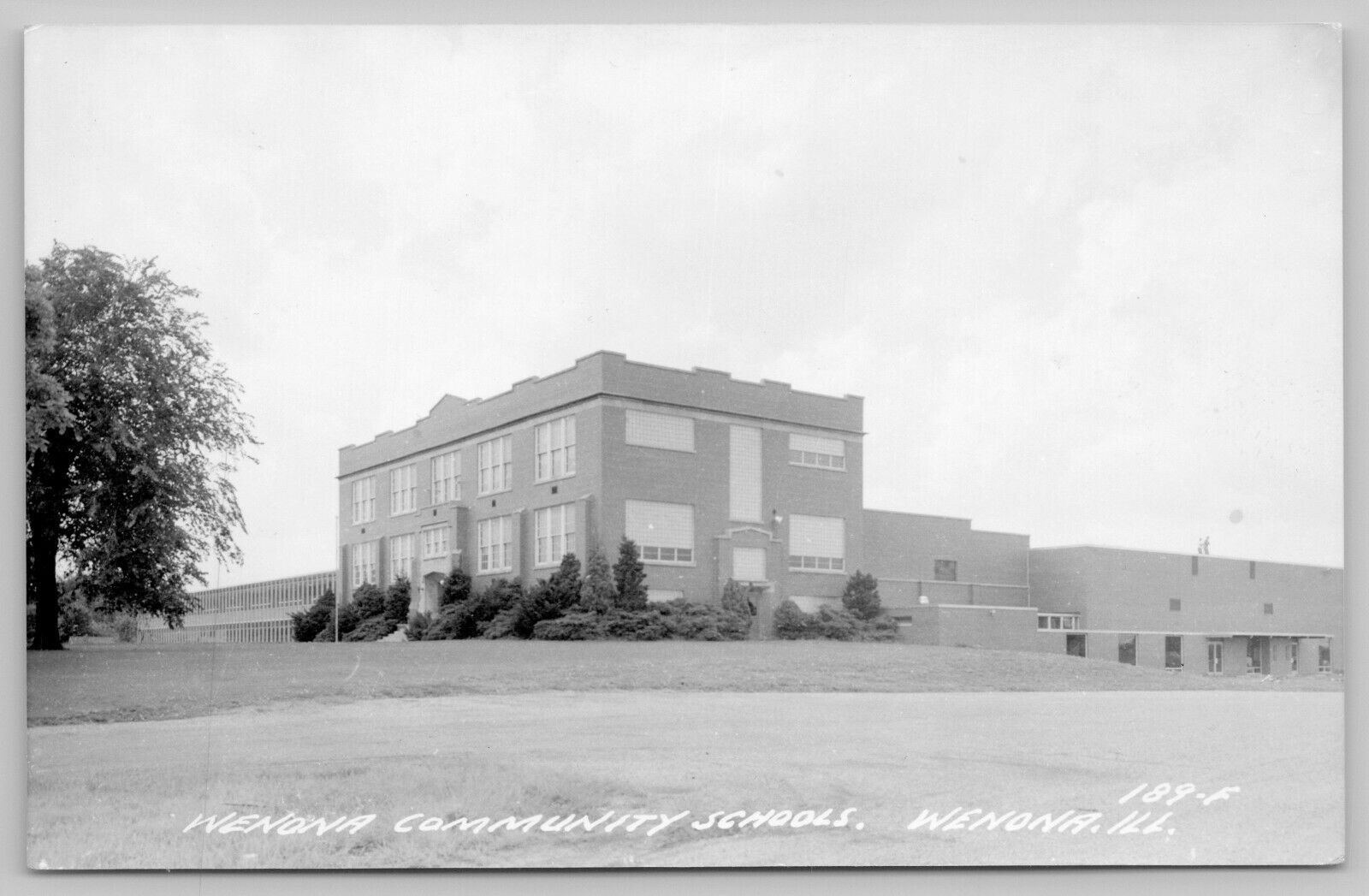 Wenona ILTwo on Roof of New Community SchoolOld 1920s Bldg Next Door
