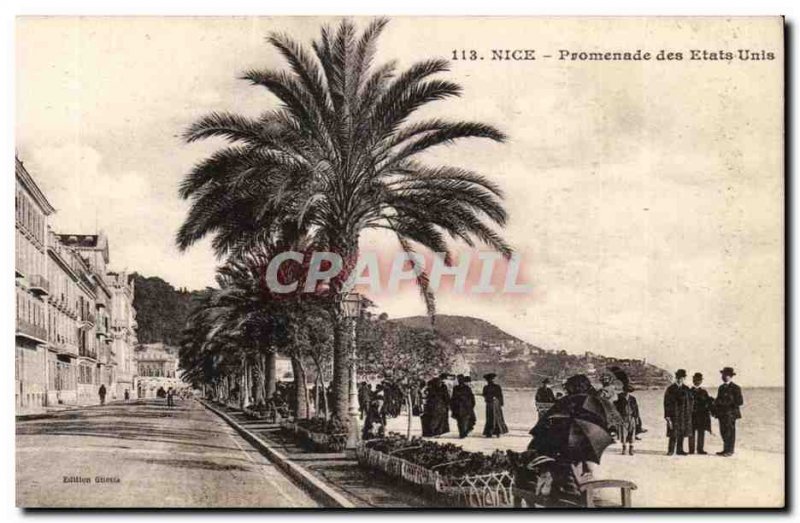 Nice Old Postcard Promenade des USA