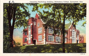 Springfield Ohio 1940s Postcard Chemistry building Wittenberg College