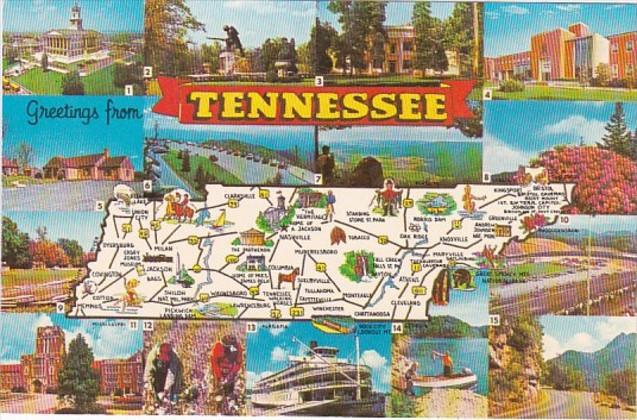 Freetings From Tennessee With Map