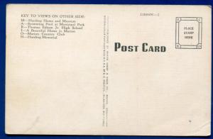 Marion Ohio oh large letter letters linen postcard