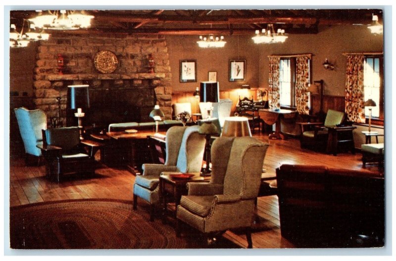 c1950's Corbin Kentucky Lounge DuPont Lodge Cumberland Falls State Park Postcard