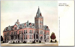 Postcard Regina Saskatchewan c1910s City Hall by Warwick