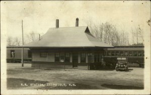 Greenfield NH RR Train Station Depot c1915 Real Photo Postcard