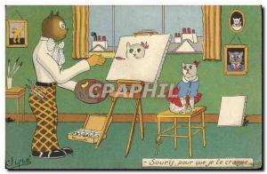 Postcard Old Mice that I bite you