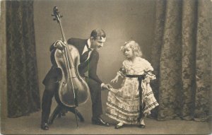 Cello music romantic duo 1914 postcard 