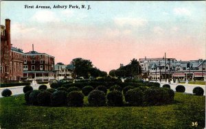 Postcard BUILDING SCENE Asbury Park New Jersey NJ AN2710