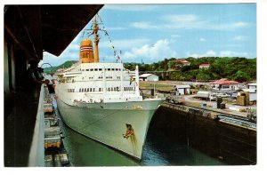 Cruise Liner Ship, Miraflores Locks, Panama Canal , Used