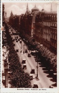 Argentina Buenos Aires Avenida De Mayo Vintage RPPC C132