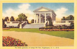 Poughkeepsie New York~College Hill Park Dudley Memorial~1940s Postcard