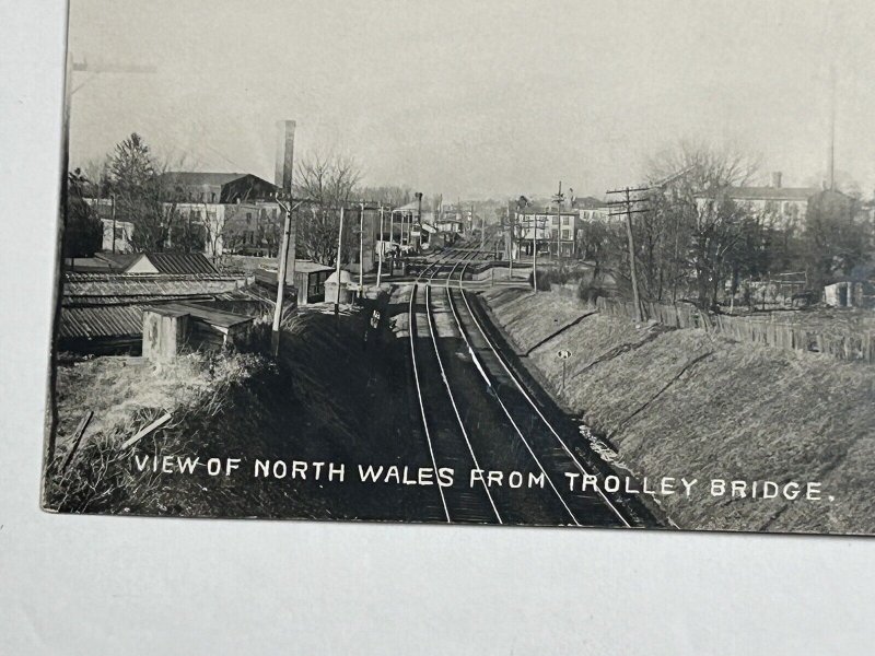 RPPC Postcard View Of North Wales PA From Trolley Bridge