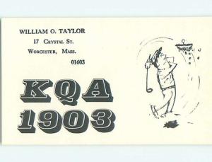 comic - QSL CB HAM RADIO CARD Worcester Massachusetts MA t9820