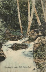 c1908 Postcard; Cascades in Winter, Mill Valley CA, Marin County, Posted