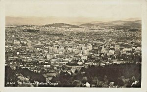 Portland OR Mt Hood Aerial View Real Photo Postcard