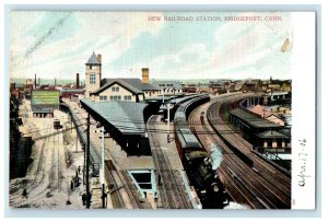 c1905s New Railroad Station, Bridgeport Connecticut CT Antique Unposted Postcard
