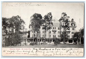 1907 College Arms De Land Florida FL EC Kropp Posted Antique Postcard 