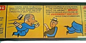 Vintage Seattle Transit Authority Oscar McButch 1940s Advertising Art Sign Comic 