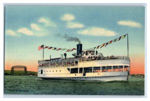 Vintage S.S. Wayne Toledo Excursions Inc Steam Ship River Lake Postcard P218 