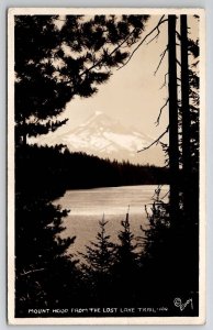 Mount Hood From The Lost Lake Trail Oregon RPPC Eddy Real Photo Postcard A47