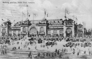 Bathing Pavilion SANTA CRUZ, CA Casino & Beach 1909 Weidner Vintage Postcard