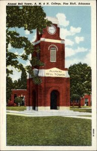 Pine Bluff Arkansas AR AM&N College Alumni Bell Tower Vintage Postcard