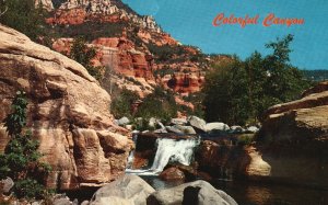 Vintage Postcard Colorful Canyon Typical Scenery Red Creek Pueblo Colorado CO