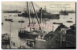 Old Postcard Boat Catastrophe of Freedom Clearing of turret