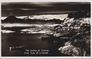 Scotland The Cuillins at Sunrise From Kyle of Lochalsh Vintage RPPC C075