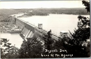 RPPC Aerial View Bagnell Dam Lake of the Ozarks MO Vintage Postcard U38