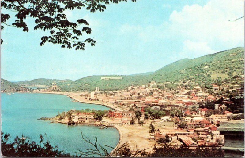 Postcard St. Thomas Charlotte Amalie as seen from Bluebeard's Castle