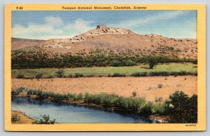 Clarkdale Arizona~Tuzigoot Pueblo Ruins~National Monument~Vintage Linen Postcard