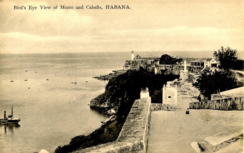 Cuba - Havana. Bird's Eye View of Cabanas & Morro