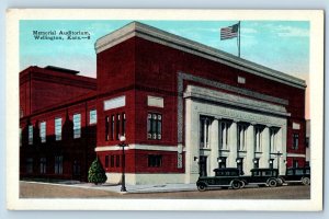 Wellington Kansas Postcard memorial Auditorium Exterior Building c1940 Vintage